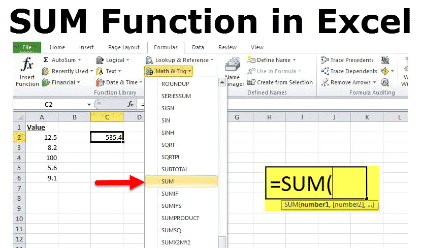 How Do I Sum Selected Cells In Excel