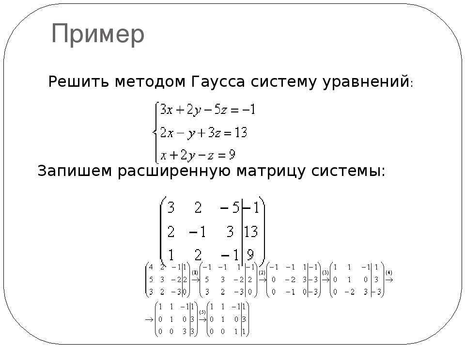 Метод гаусса схема