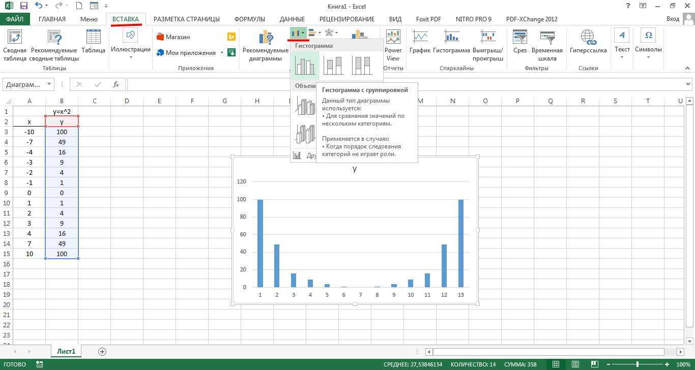 Как сделать гистограмму в excel