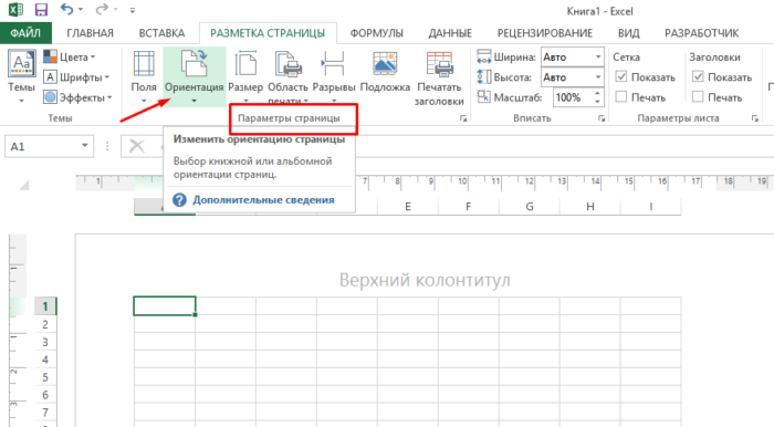 Параметры стандартной страницы в экселе. Параметры страницы в excel. Ориентация листа в excel.