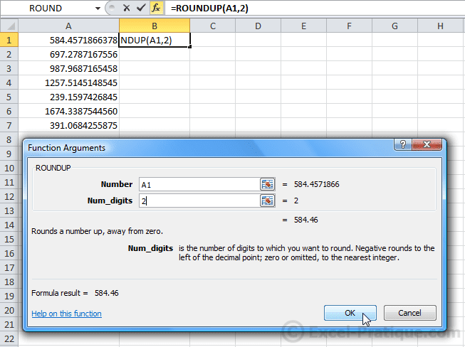 Округл (round) округление значений в excel