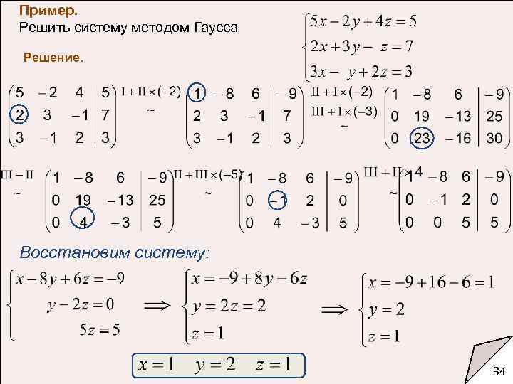 Схема единственного деления метод гаусса онлайн