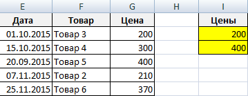 Как сделать выборку в excel с помощью формул массива?