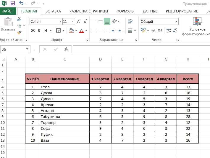 Отразить данные в excel | обратный порядок данных в столбце / строке