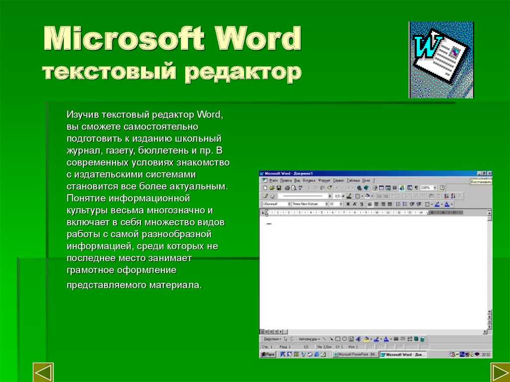 Проект текстовый процессор word