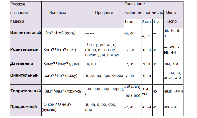 Фото склонение по падежам