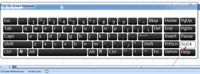 Как отключить scroll lock в excel