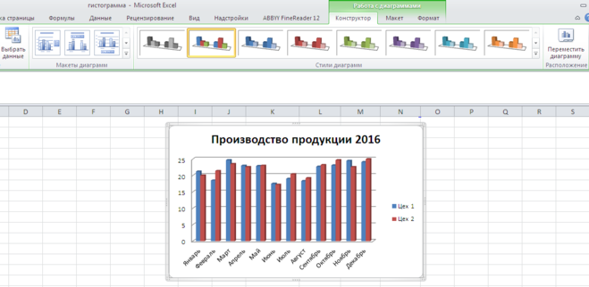 Накопительная диаграмма в excel