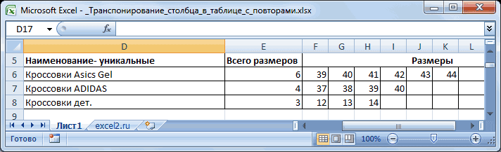 Знакомство с power query на примере транспонирования таблицы excel