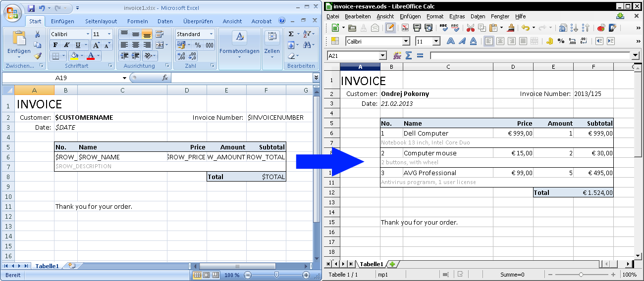 Преобразование html в excel?