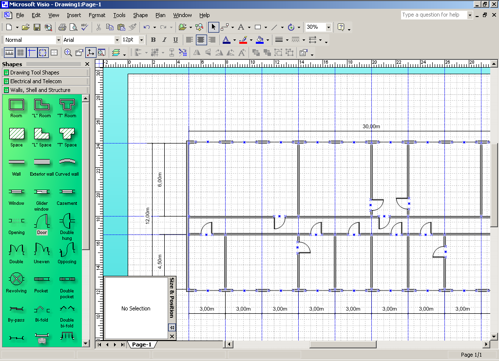 Чертеж в visio