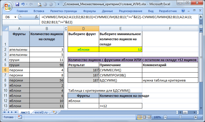 Для чего нужна функция суммесли в excel (примеры применения)