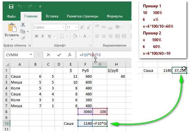 Как нарисовать формулу в экселе