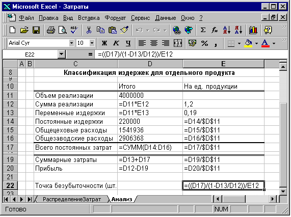 Расчет наценки и маржи средствами excel