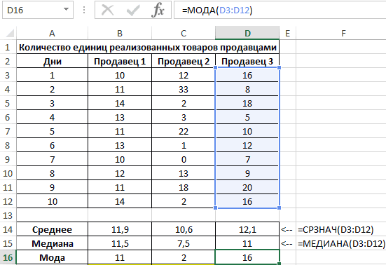 Как найти медиану в excel