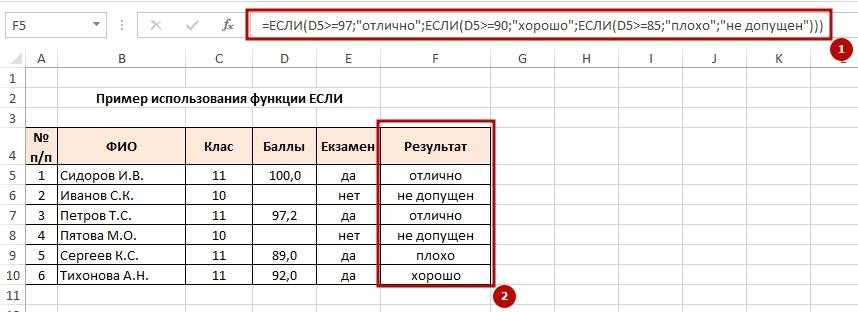 Логические функции в excel