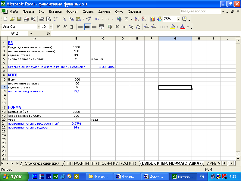 Финансовое моделирование в excel