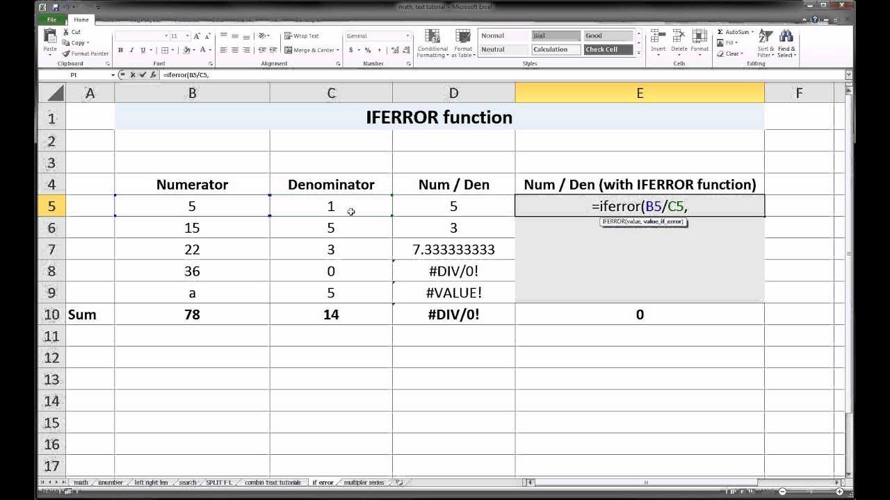 Iferror excel как пользоваться